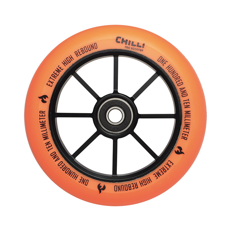 Roue Orange 110 mm pour trottinette freestyle Chilli Base